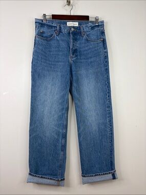 Denim Forum Jeans Womens 28 x 28 The 90s Vintage Lo Rise Cuffed Blue Loose Fit